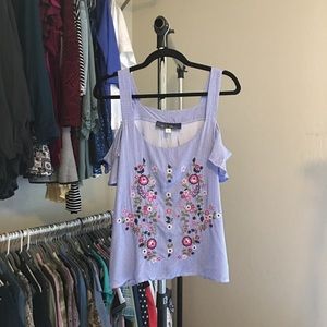 Anthropologie Blue Rain Tank